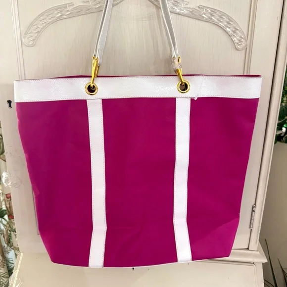 New St.John large nylon Tote/Purse hot pink - Picture 12 of 12